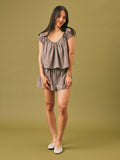 Elara Tie Front Top Check