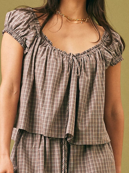 Elara Tie Front Top Check