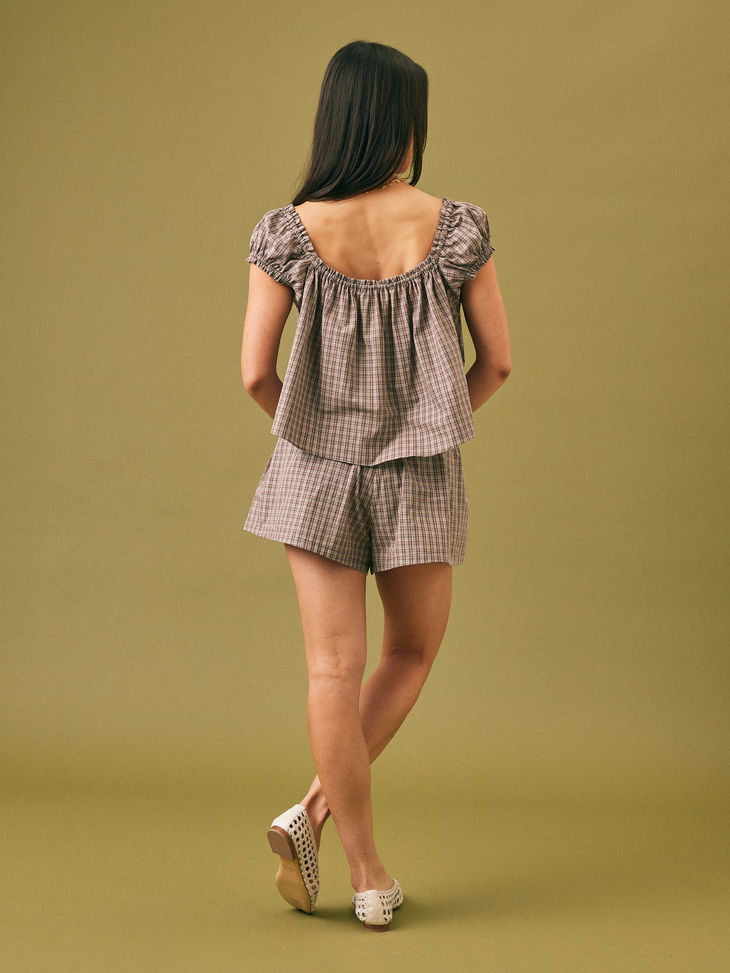 Elara Tie Front Top Check