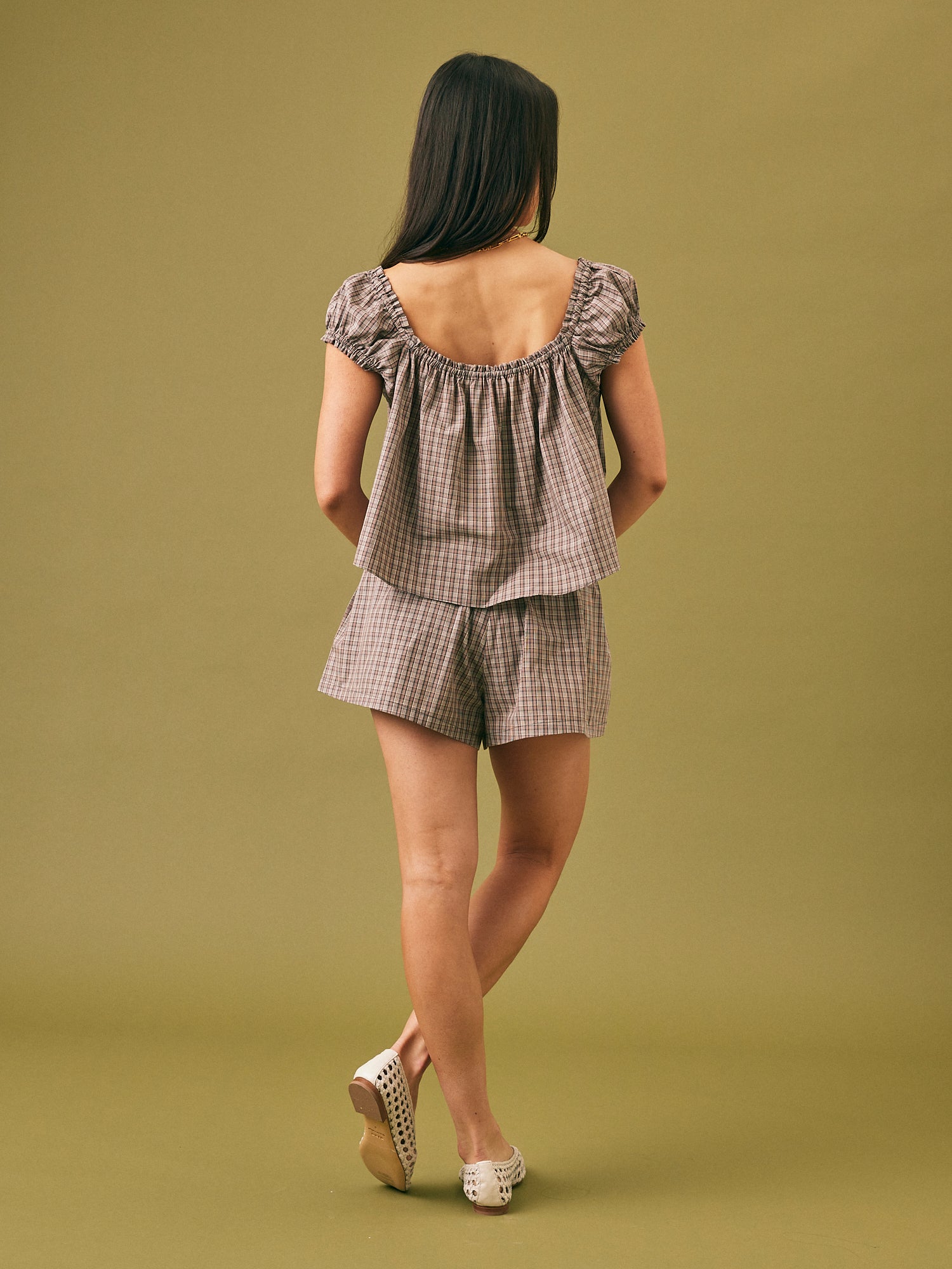 Elara Tie Front Top Check