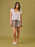 Elara Tie Front Top White