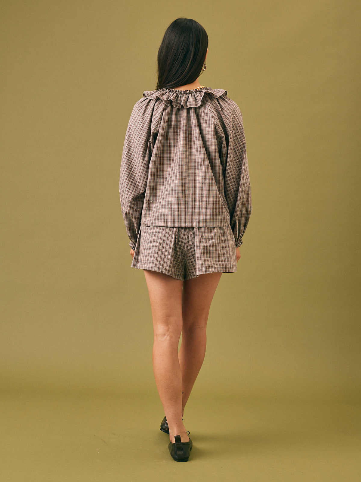 Lyra Frill Blouse Check