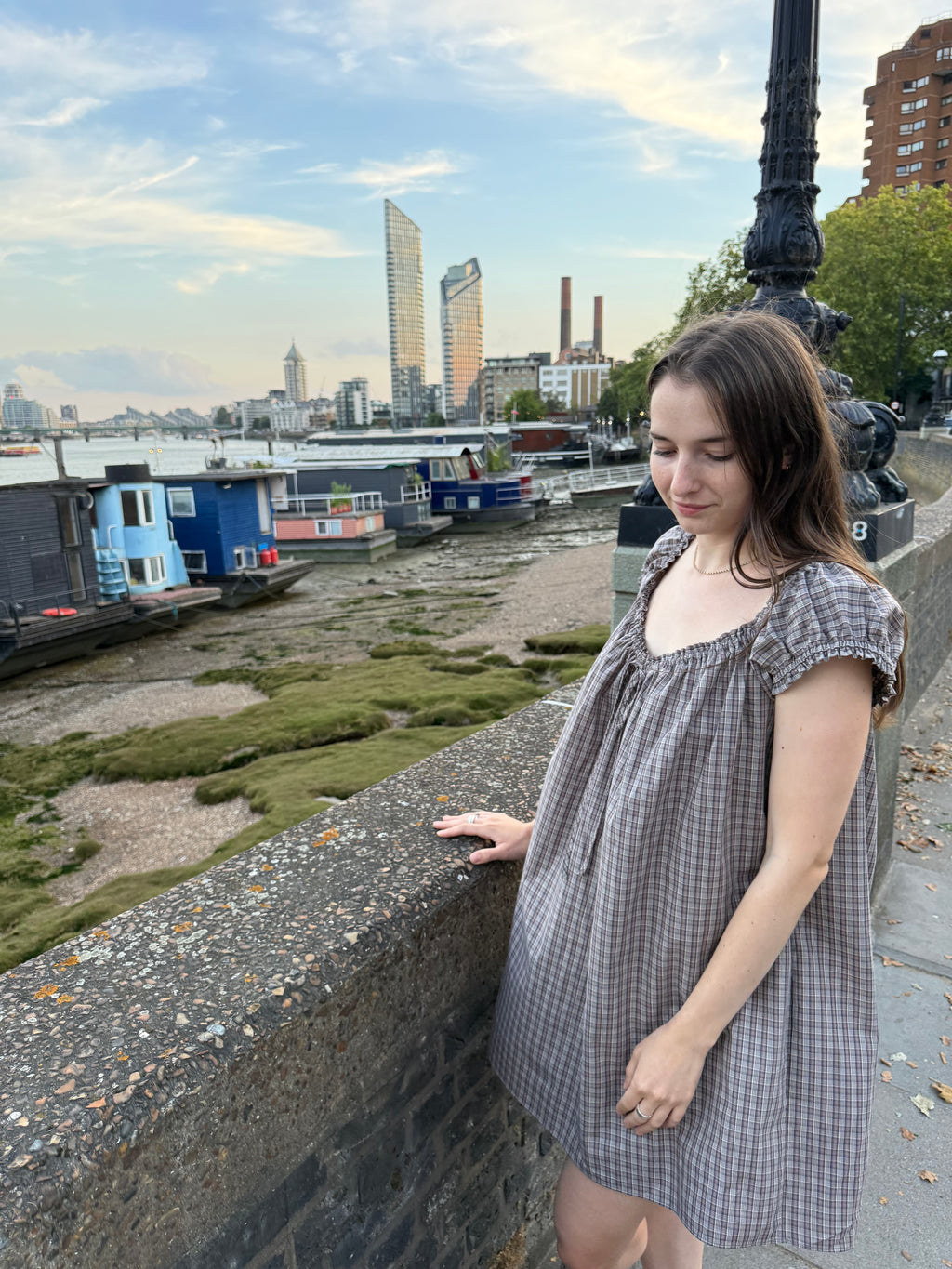 Elowen Tie Front Mini Dress Check