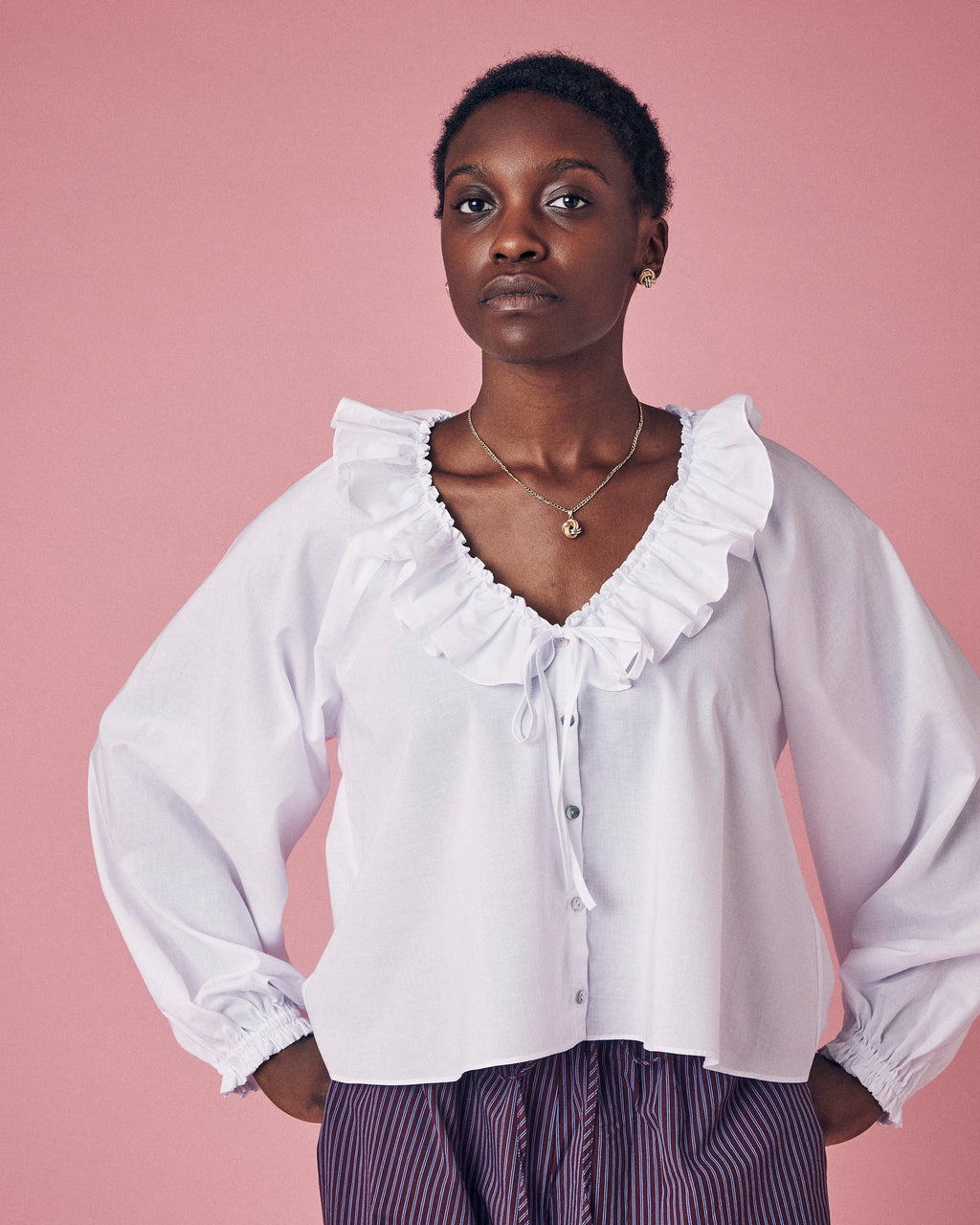 Lyra Frill Blouse White