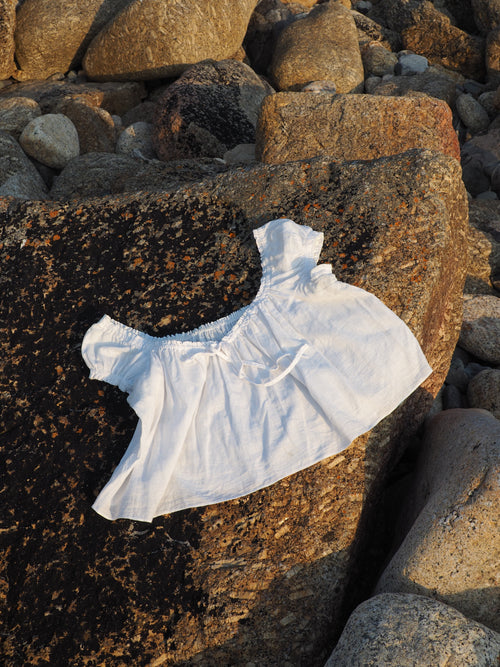 Elara Tie Front Top White